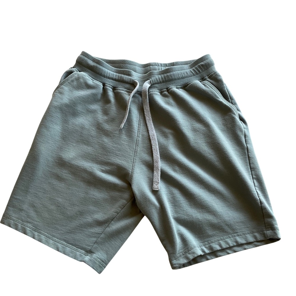 Pact Organic Sweat Shorts Mens Small Sage Green French Terry Lounge Drawstring